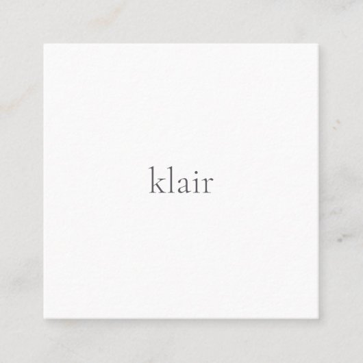 Ultra Minimale Naam & QR-Code Vierkante Visitekaartje (Voorkant)