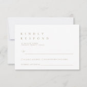 Ultra-minimale typografie Kindly Reageert RSVP-kaa RSVP Kaartje (Voorkant)