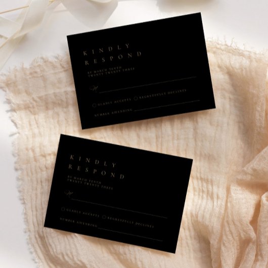 Ultra-minimale typografie Kindly Reageert RSVP-kaa RSVP Kaartje