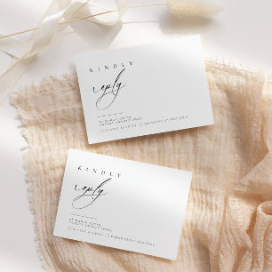 Ultra-minimale typografie RSVP-antwoord   Bijlage RSVP Kaartje
