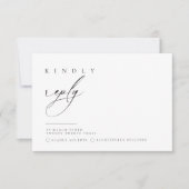 Ultra-minimale typografie RSVP-antwoord | Bijlage RSVP Kaartje (Voorkant)