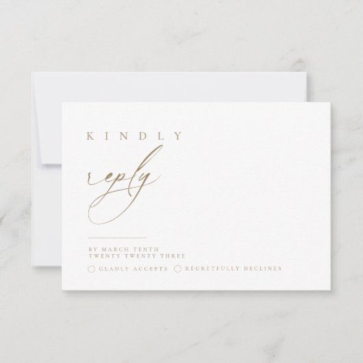 Ultra-minimale typografie RSVP-reactie | Openbare RSVP Kaartje (Voorkant)