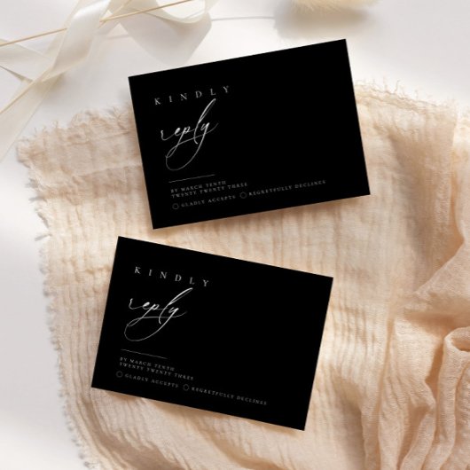 Ultra-minimale typografie RSVP-reactie | Openbare  RSVP Kaartje