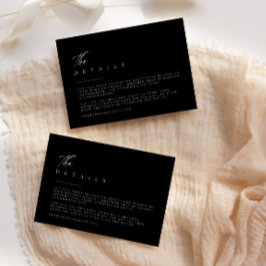 Ultra-minimale Typografie Wedding Details Enclosur RSVP Kaartje