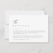 Ultra-minimale Typografie Wedding Details Enclosur RSVP Kaartje (Voorkant)