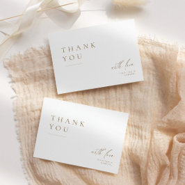 Ultra-Minimale Typografie Wedding Hartelijk dank Bedankkaart