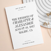 Ultra Minimale Typografie Zwart Wit Bruiloft Save The Date