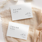 Ultra-minimale typografische bruiloft bedankkaart