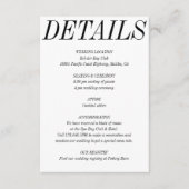 Ultra Minimale Vette Typografie Zwart Wit Bruiloft Informatiekaartje (Voorkant)