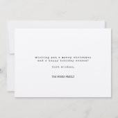 Ultra-minimalistisch modern, prettig kerstfeest feestdagenkaart (Achterkant)