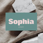 Ultra minimalistisch vet groen roze visitekaartje