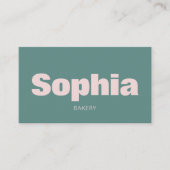 Ultra minimalistisch vet groen roze visitekaartje (Voorkant)