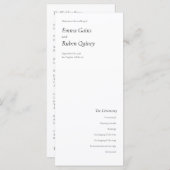 Ultra minimalistisch zwart-wit huwelijksprogramma (Voorkant / Achterkant)