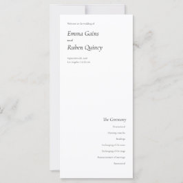 Ultra minimalistisch zwart-wit huwelijksprogramma