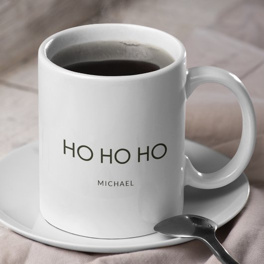Ultra minimalistische donkergroene "HO HO HO" vaka Koffiemok