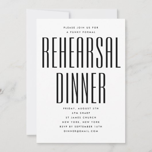 ULTRA MINIMALISTISCHE MODERNE PROEFHuwelijksdINER Kaart (Voorkant)