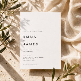 Ultra Minimalistische Moderne Typografie Trouwkaar Kaart