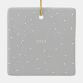 Ultra minimalistische moderne vrolijke en getrouwd keramisch ornament (Achterkant)