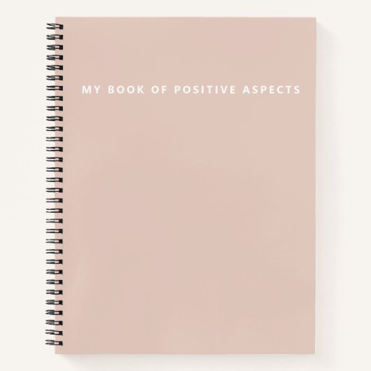 Ultra minimalistische positieve aspecten roze notitieboek (Voorkant)