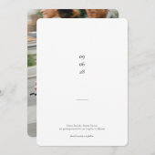 Ultra minimalistische zwart-wit foto bruiloft save the date (Voorkant / Achterkant)