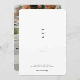 Ultra minimalistische zwart-wit foto bruiloft save the date