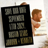 Ultra Modern 2 zijdig grote vet foto terug bruilof Folie Uitnodiging