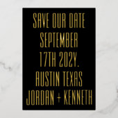 Ultra Modern 2 zijdig grote vet foto terug bruilof Folie Uitnodiging (Voorkant)