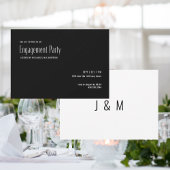 Ultra Modern B/W Engagement Party Kaart