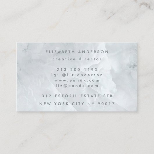Ultra Modern Big Funky Script Quartz Marble Visitekaartje (Achterkant)