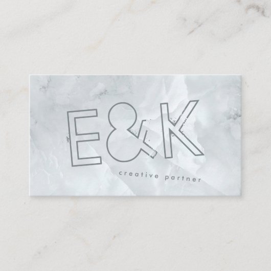Ultra Modern Big Funky Script Quartz Marble Visitekaartje (Voorkant)
