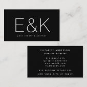 Ultra Modern Big Monogram Black Visitekaartje (Voorkant / Achterkant)