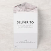 Ultra Modern Black Ink Waterverf Wedding All In One Uitnodiging (Buitenkant)