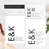 Ultra Modern Black & White niet-fotoMonogram Save The Date