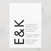 Ultra Modern Black & White niet-fotoMonogram Save The Date (Achterkant)