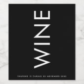 Ultra Modern Bold Big Monogram Black Elegant Wijn Etiket (Enkel label)