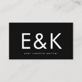 Ultra Modern Bold Big Monogram Black Visitekaartje (Voorkant)