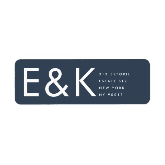 Ultra Modern Bold Big Monogram Blue Etiket (Voorkant)