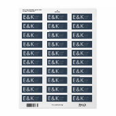 Ultra Modern Bold Big Monogram Blue Etiket (Full Sheet)