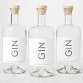 Ultra Modern Bold Big Monogram Blue Gin Likeurfles Etiket (Flessen)