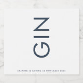 Ultra Modern Bold Big Monogram Blue Gin Likeurfles Etiket (Enkel label)