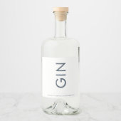 Ultra Modern Bold Big Monogram Blue Gin Likeurfles Etiket (Voorkant)
