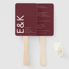 Ultra Modern Bold Big Monogram Burgundy Maroon Handwaaier