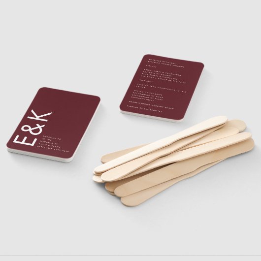 Ultra Modern Bold Big Monogram Burgundy Maroon Handwaaier (Niet-gemonteerd)