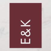 Ultra Modern Bold Big Monogram Burgundy Maroon Kaart (Achterkant)