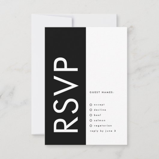 Ultra Modern Bold Big Monogram Funky Weddenschap RSVP Kaartje (Voorkant)