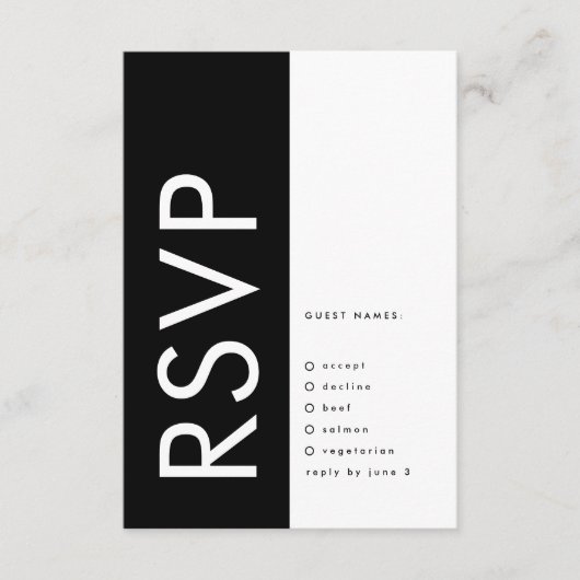 Ultra Modern Bold Big Monogram Funky Weddenschap RSVP Kaartje (Voorkant)