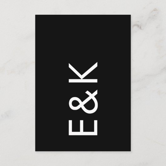 Ultra Modern Bold Big Monogram Funky Weddenschap RSVP Kaartje (Achterkant)