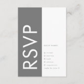 Ultra Modern Bold Big Monogram Gray Weddenschap RSVP Kaartje (Voorkant)