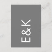 Ultra Modern Bold Big Monogram Gray Weddenschap RSVP Kaartje (Achterkant)