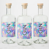 Ultra Modern Bold Big Monogram Iridescent Gin Likeurfles Etiket (Flessen)